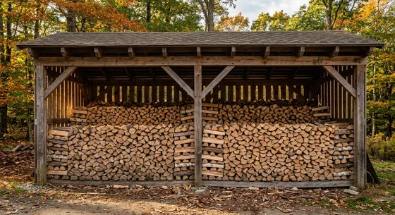 Укладка дров в Ватутинках, улица Дубовая, 2
