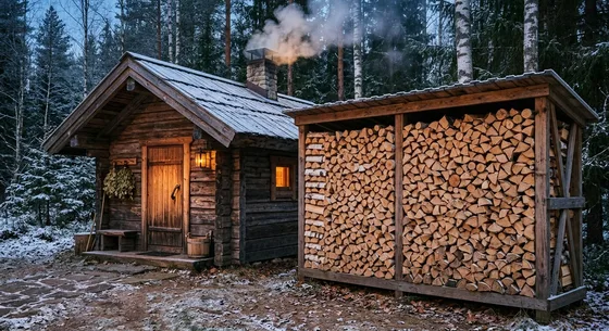 Укладка дров в Ватутинках, переулок Молодёжная, 16